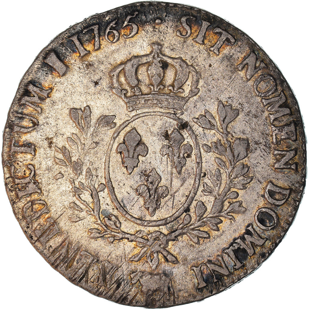 Moneda, Francia, Louis XV, Écu de Béarn au bandeau, 1765, Pau, BC+, Plata