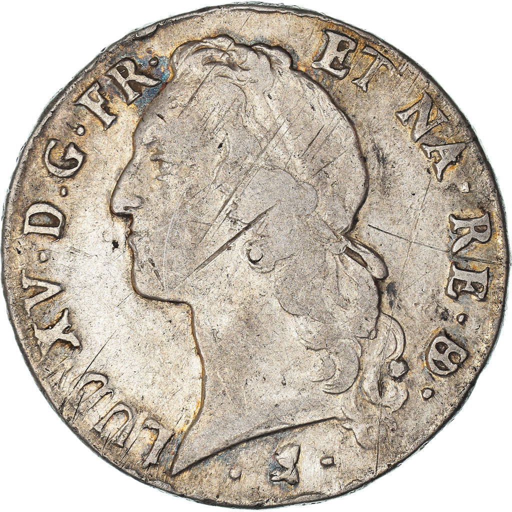 Moneta, Francia, Louis XV, Écu de Béarn au bandeau, 1769, Pau, MB+, Argento