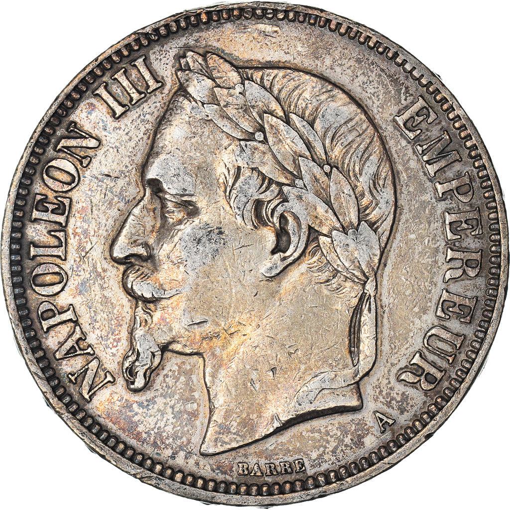 Moneta, Francja, Napoleon III, 5 Francs, 1870, Paris, VF(30-35), Srebro