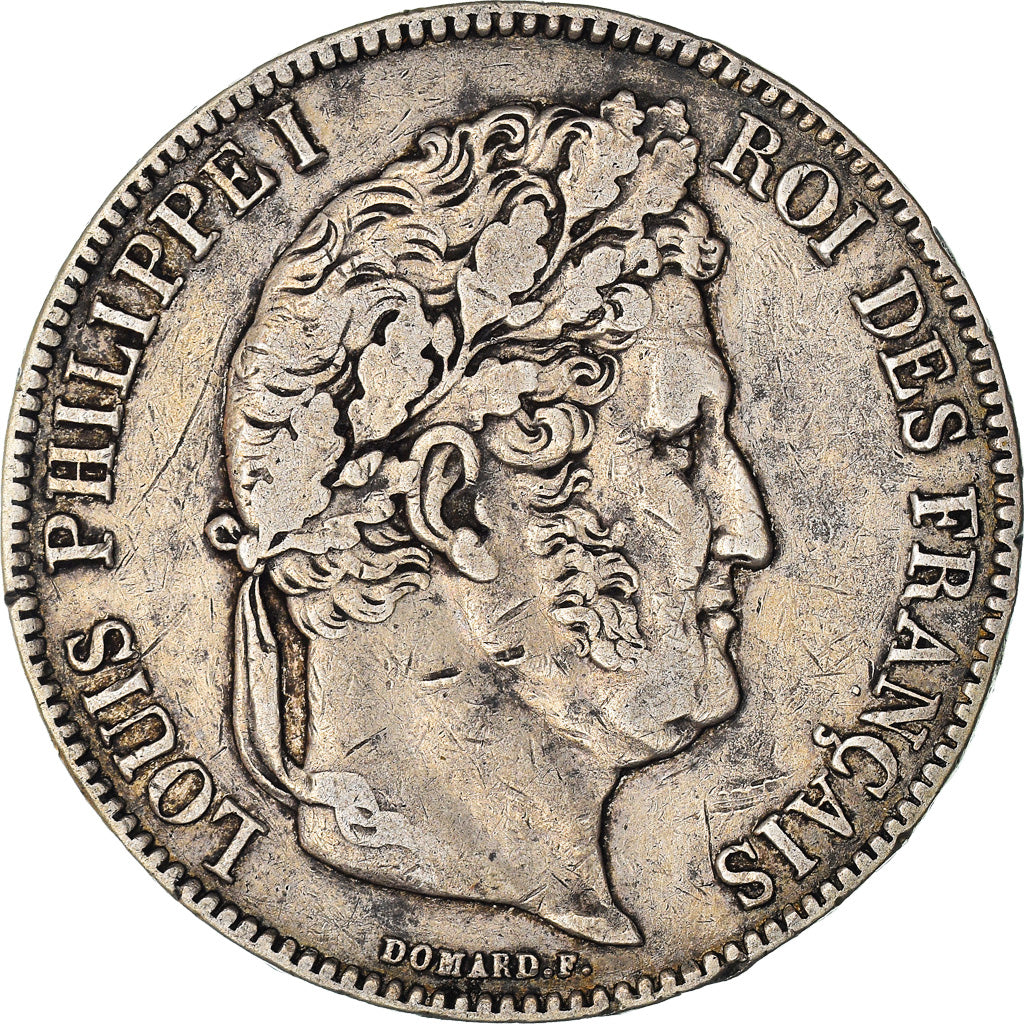 Monnaie, France, Louis-Philippe, 5 Francs, 1843, Rouen, TB+, Argent