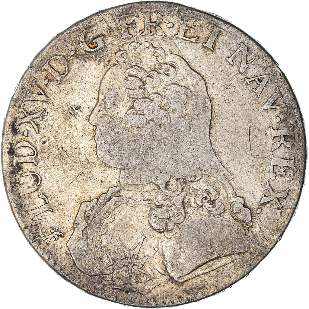 Monnaie, France, Louis XV, Ecu aux branches d'olivier, 1726, Nantes, TB, Argent