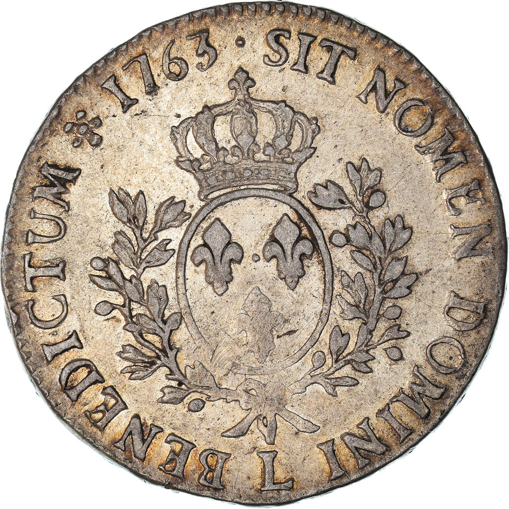 Monnaie, France, Louis XV, Écu au bandeau, 1763, Bayonne, TB+, Argent