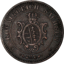 Coin, German States, SAXONY-ALBERTINE, Johann, 2 Pfennig, 1873, EF(40-45)