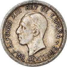 Münze, Spanien, Alfonso XIII, 50 Centimos, 1926, SS, Silber, KM:741