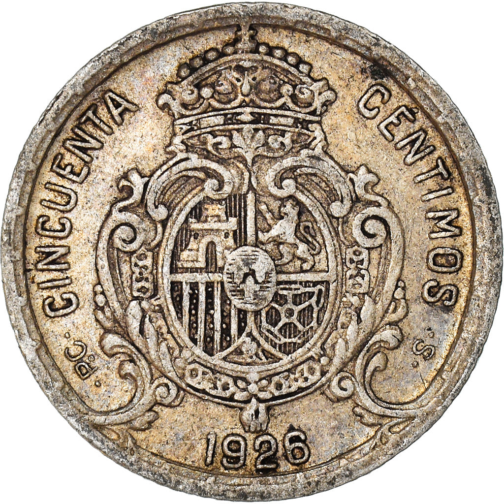 Münze, Spanien, Alfonso XIII, 50 Centimos, 1926, SS, Silber, KM:741
