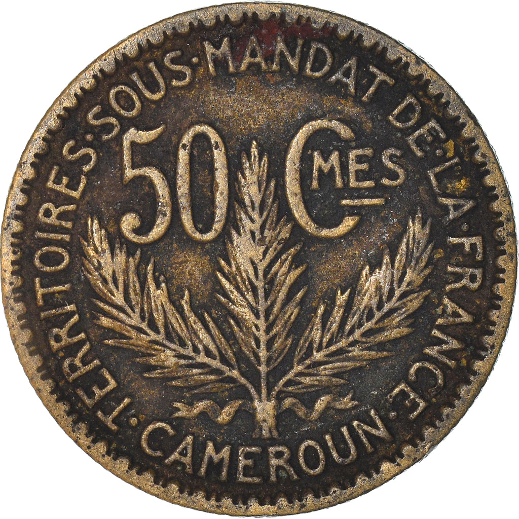 Moneda, Camerún, 50 Centimes, 1924, Paris, MBC, Aluminio - bronce, KM:1