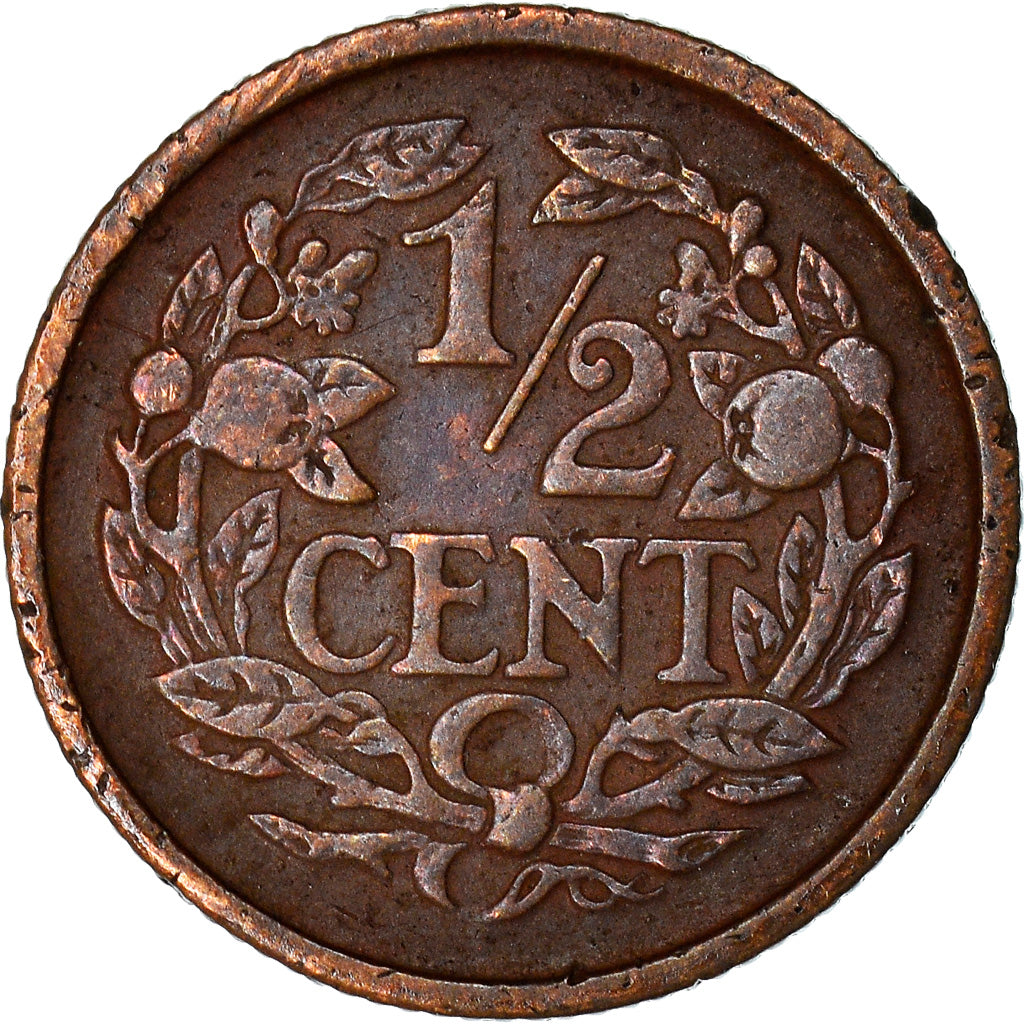 Münze, Niederlande, Wilhelmina I, 1/2 Cent, 1909, Utrecht, SS, Bronze, KM:138