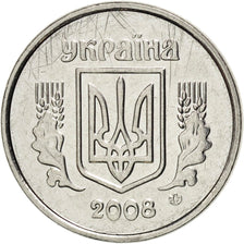 UKRAINE, 2 Kopiyky, 2008, KM #4b, MS(63), Stainless Steel, 17.3, 1.76