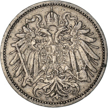 Coin, Austria, Franz Joseph I, 20 Heller, 1907, EF(40-45), Nickel, KM:2803