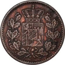 Munten, Duitse staten, BAVARIA, Maximilian II, Pfennig, 1867, ZF, Koper, KM:856