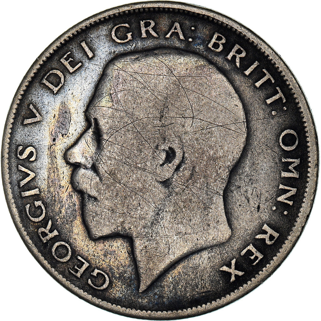 Coin, Great Britain, George V, 1/2 Crown, 1920, F(12-15), Silver, KM:818.1a