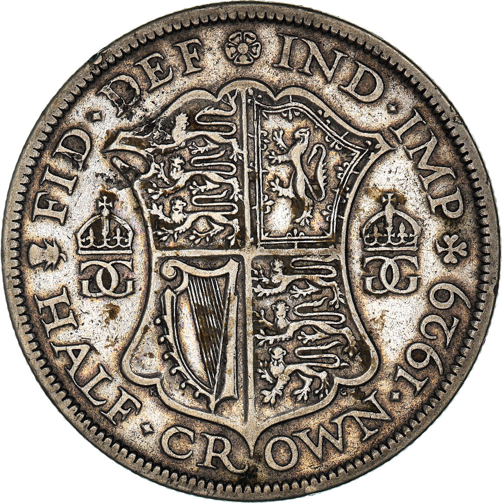 Coin, Great Britain, George V, 1/2 Crown, 1929, VF(30-35), Silver, KM:835