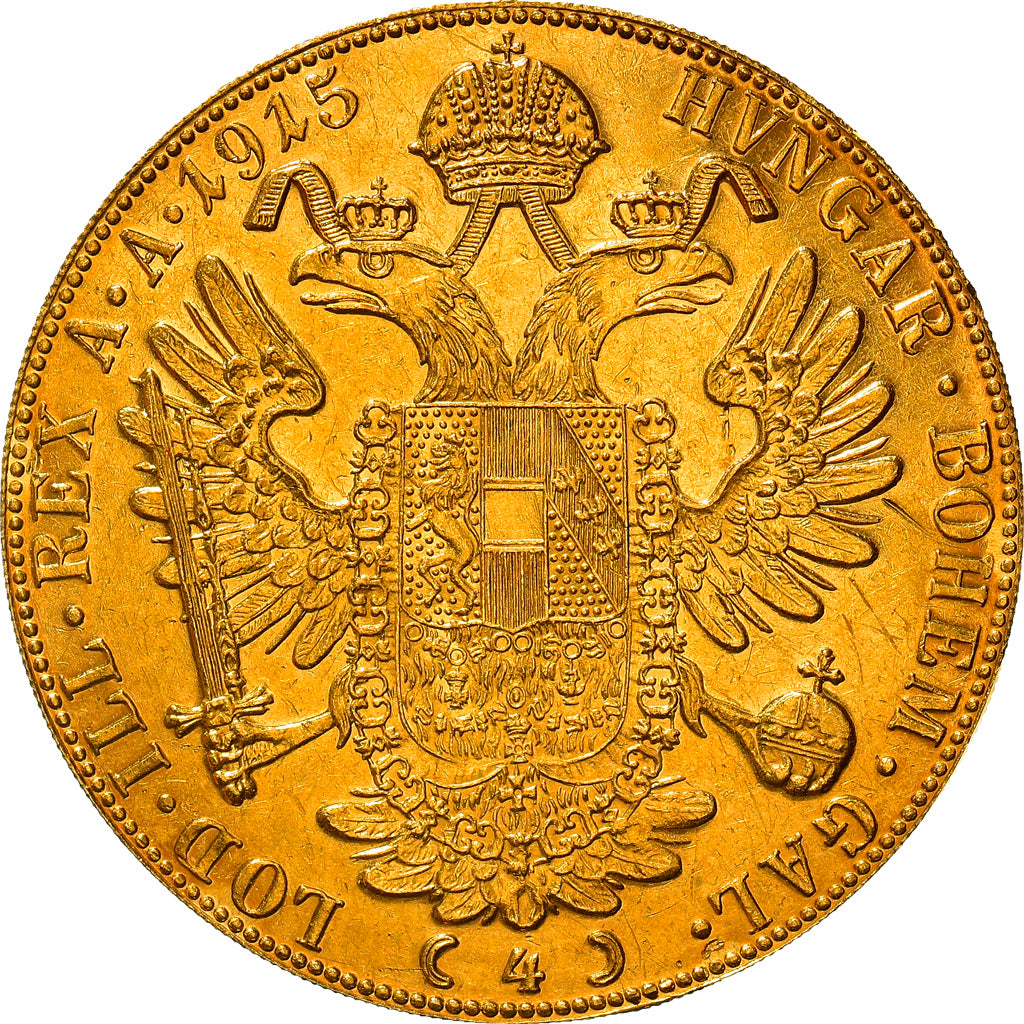 Monnaie, Autriche, Franz Joseph I, 4 Ducat, 1915, Vienne, Refrappe officielle