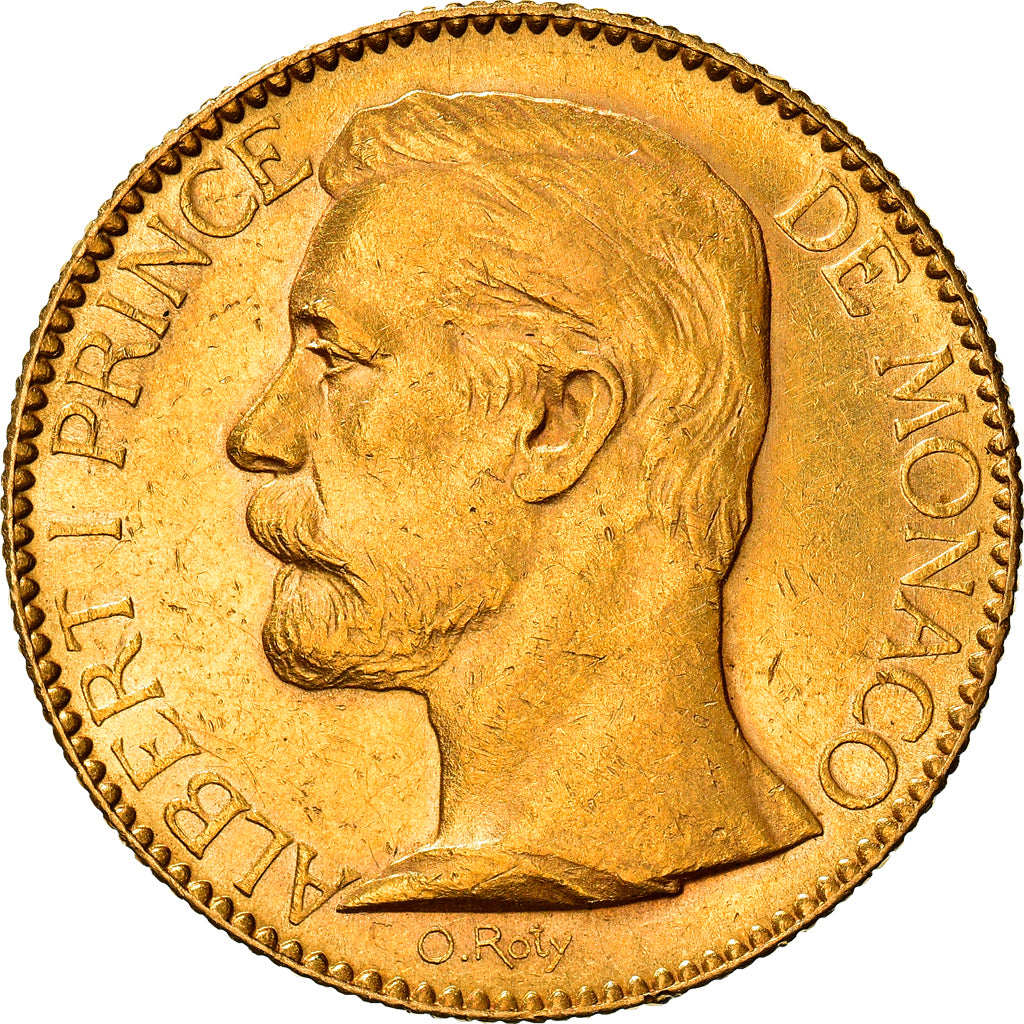 Coin, Monaco, Albert I, 100 Francs, Cent, 1895, Paris, AU(55-58), Gold, KM:105