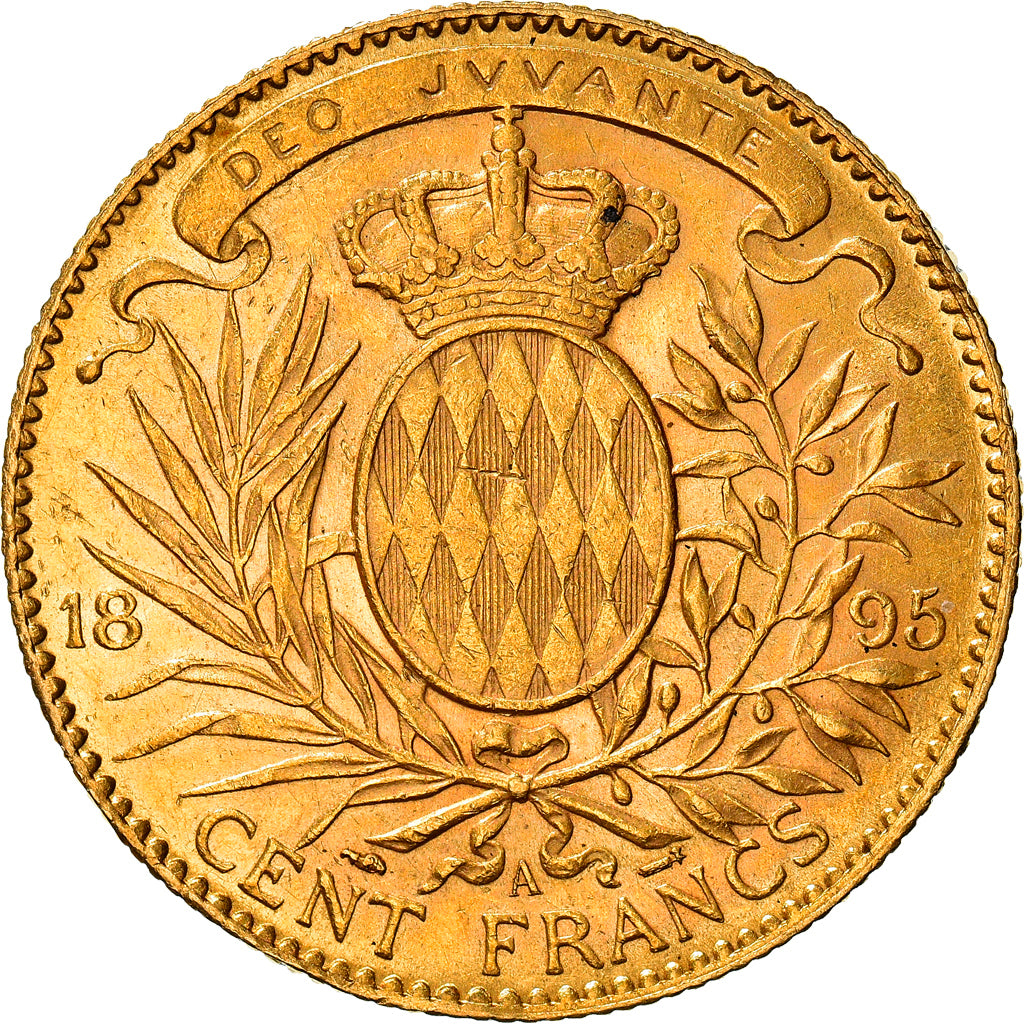 Coin, Monaco, Albert I, 100 Francs, Cent, 1895, Paris, AU(55-58), Gold, KM:105