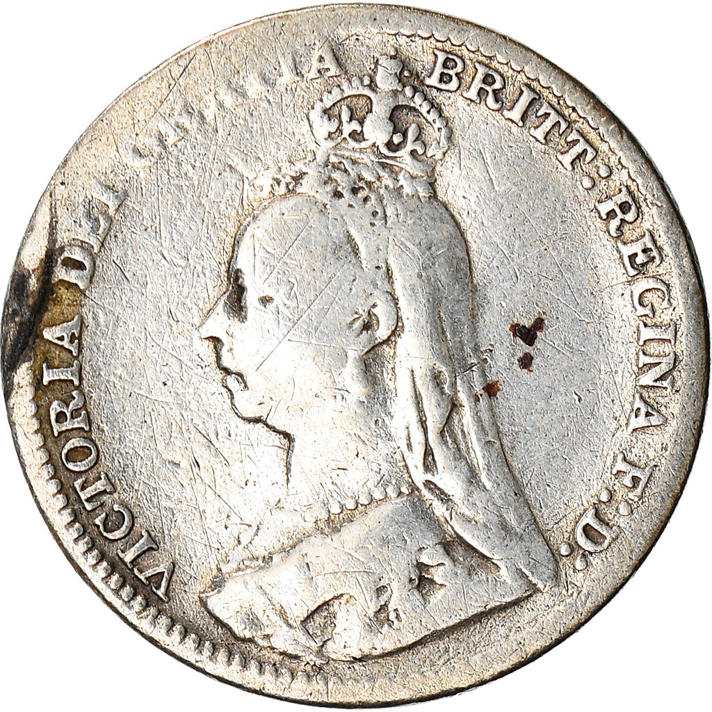 Coin, Great Britain, Victoria, 3 Pence, 1893, VF(20-25), Silver, KM:758
