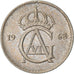 Coin, Sweden, Gustaf VI, 25 Öre, 1963, AU(50-53), Copper-nickel, KM:836