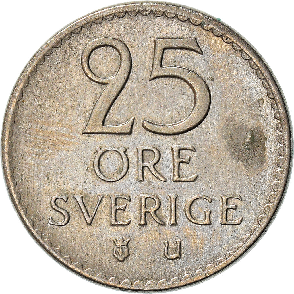 Coin, Sweden, Gustaf VI, 25 Öre, 1963, AU(50-53), Copper-nickel, KM:836