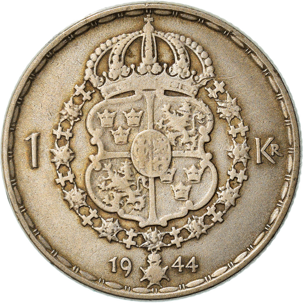 Coin, Sweden, Gustaf V, Krona, 1944, EF(40-45), Silver, KM:814
