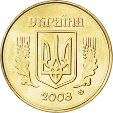 Coin, Ukraine, 25 Kopiyok, 2008, MS(63), Aluminum-Bronze, KM:2.1b