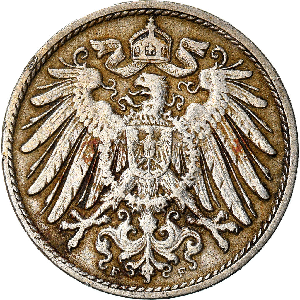 Coin, GERMANY - EMPIRE, Wilhelm II, 10 Pfennig, 1907, Stuttgart, EF(40-45)