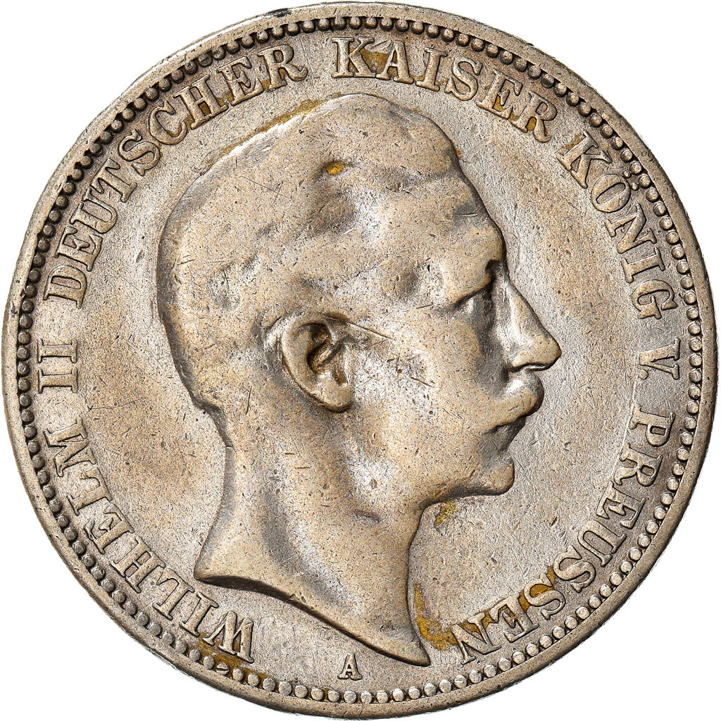 Coin, German States, PRUSSIA, Wilhelm II, 3 Mark, 1911, Berlin, VF(30-35)