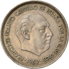 Coin, Spain, Caudillo and regent, 25 Pesetas, 1957 (58), EF(40-45)