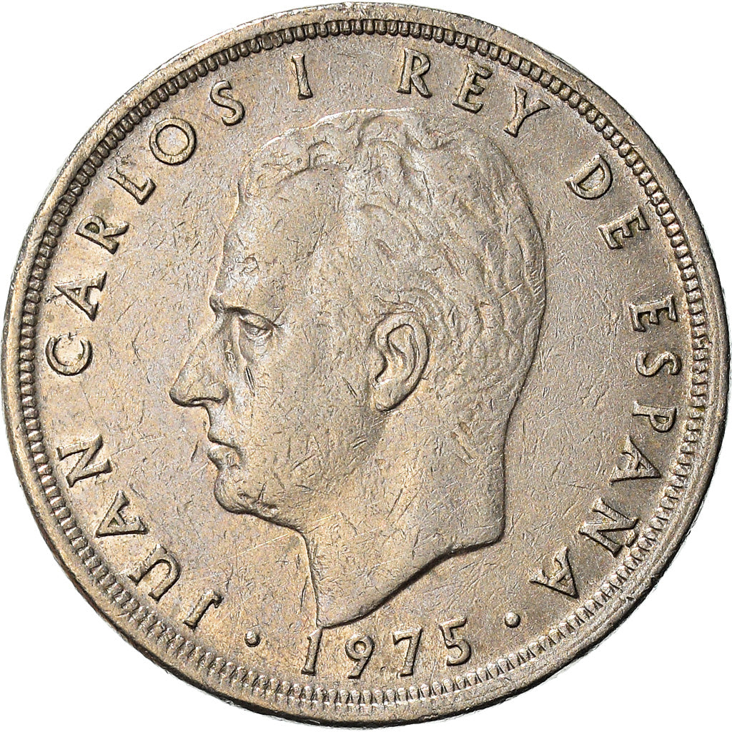 Moneta, Spagna, Juan Carlos I, 5 Pesetas, 1975 (76), BB, Rame-nichel, KM:807