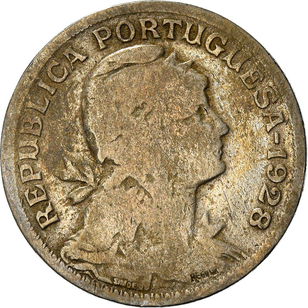 Monnaie, Portugal, 50 Centavos, 1928, B+, Copper-nickel, KM:577