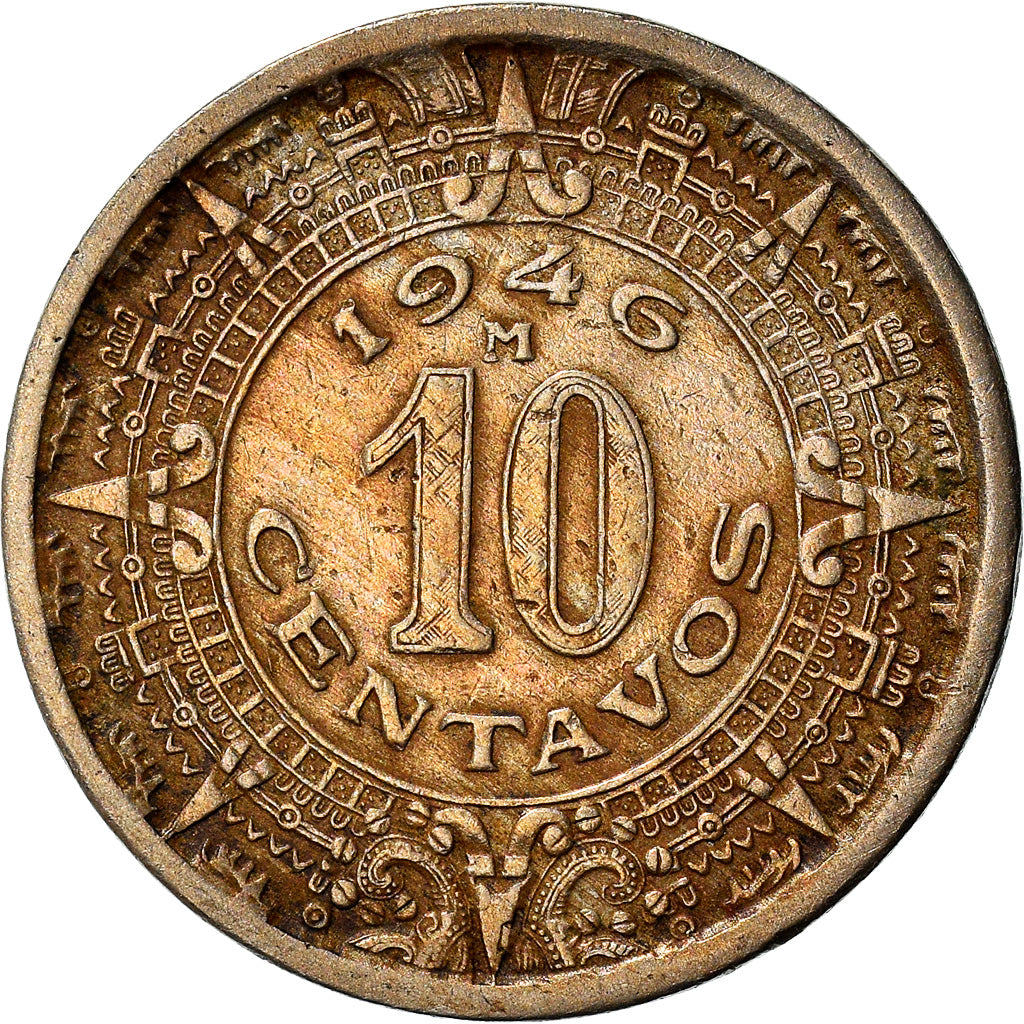 Moneda, México, 10 Centavos, 1946, Mexico City, MBC, Cobre - níquel, KM:432