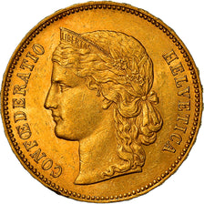 Münze, Schweiz, 20 Francs, 1891, Bern, SS+, Gold, KM:31.3