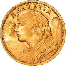 Moeda, Suíça, 20 Francs, 1900, Bern, MS(63), Dourado, KM:35.1