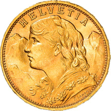 Coin, Switzerland, 20 Francs, 1925, Bern, MS(63), Gold, KM:35.1