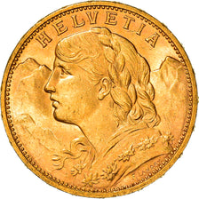 Moeda, Suíça, 20 Francs, 1915, Bern, MS(60-62), Dourado, KM:35.1