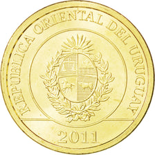 Uruguay, Un Peso Uruguayo, 2011, SPL, Acciaio placcato ottone, KM:135