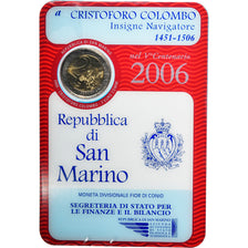 San Marino, 2 Euro, Christophe Colomb, 2006, Rome, MS(65-70), Bimetálico