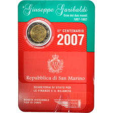 San Marino, 2 Euro, Giuseppe Garibaldi, 2007, MS(65-70), Bimetálico