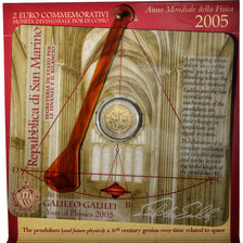 San Marino, 2 Euro, Galileo Galilei, 2005, Rome, BU, MS(65-70), Bimetálico