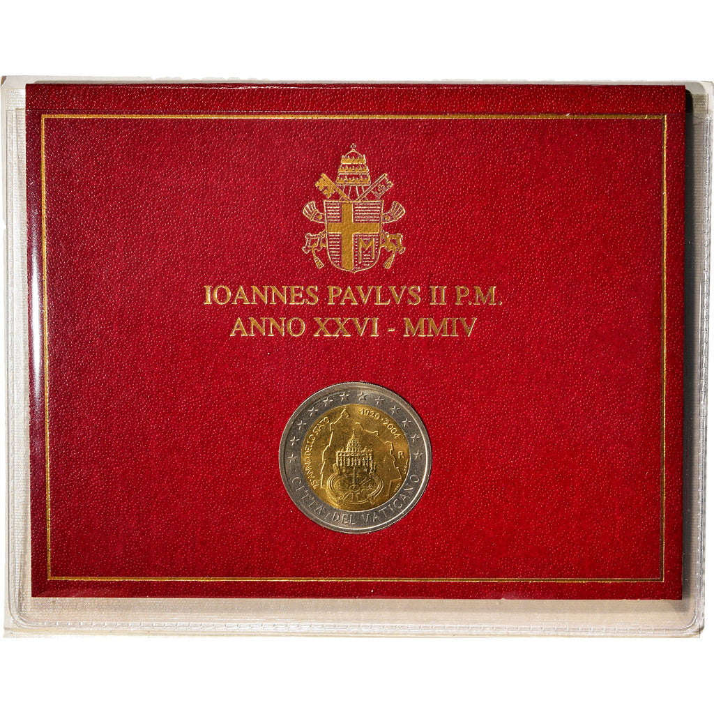 Vatican, 2 Euro, State anniversary, 2004, MS(65-70), Bi-Metallic