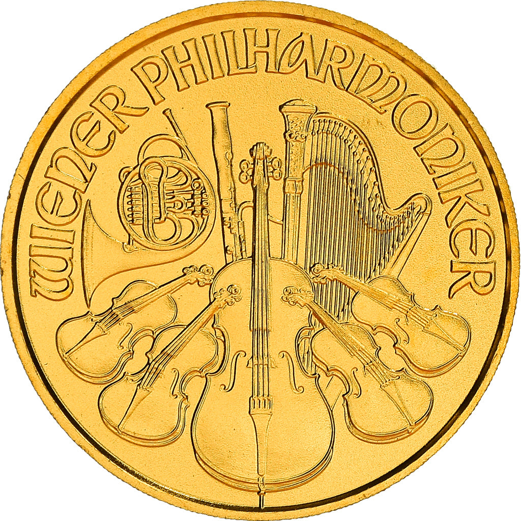 Coin, Austria, Philharmonic Orchestra, 10 Euro, 2016, 1/10 Oz, MS(65-70), Gold