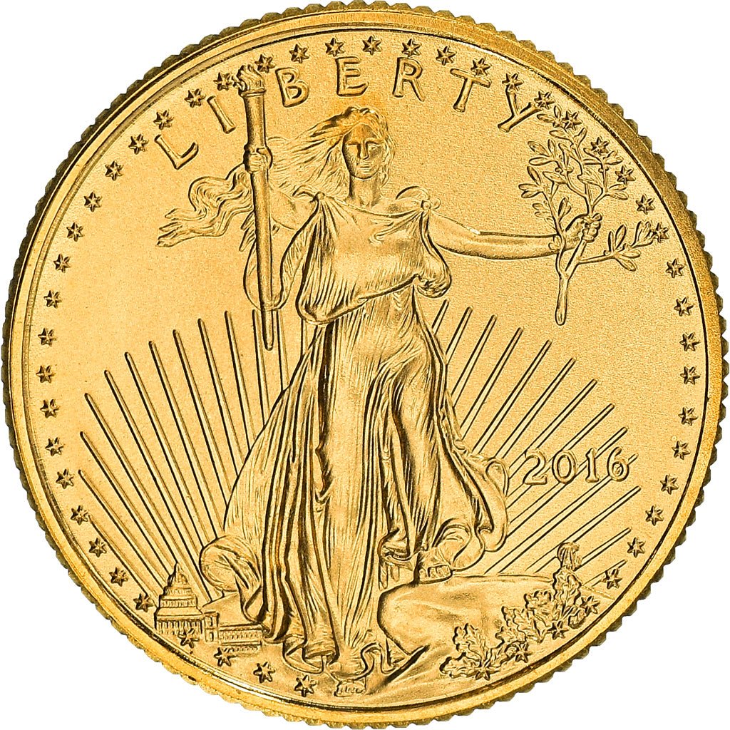 Monnaie, États-Unis, American Eagle, 5 Dollars, 2016, 1/10 Once, FDC, Or