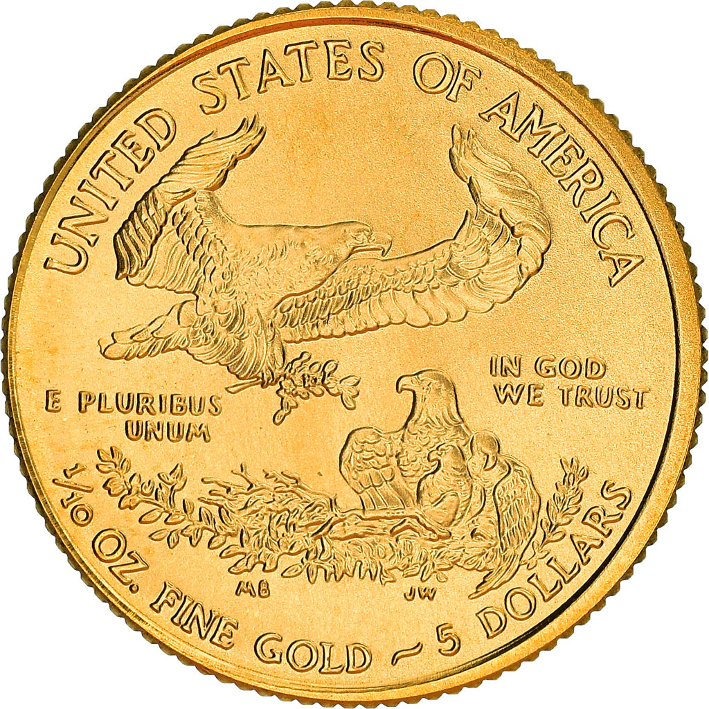 Monnaie, États-Unis, American Eagle, 5 Dollars, 2016, 1/10 Once, FDC, Or
