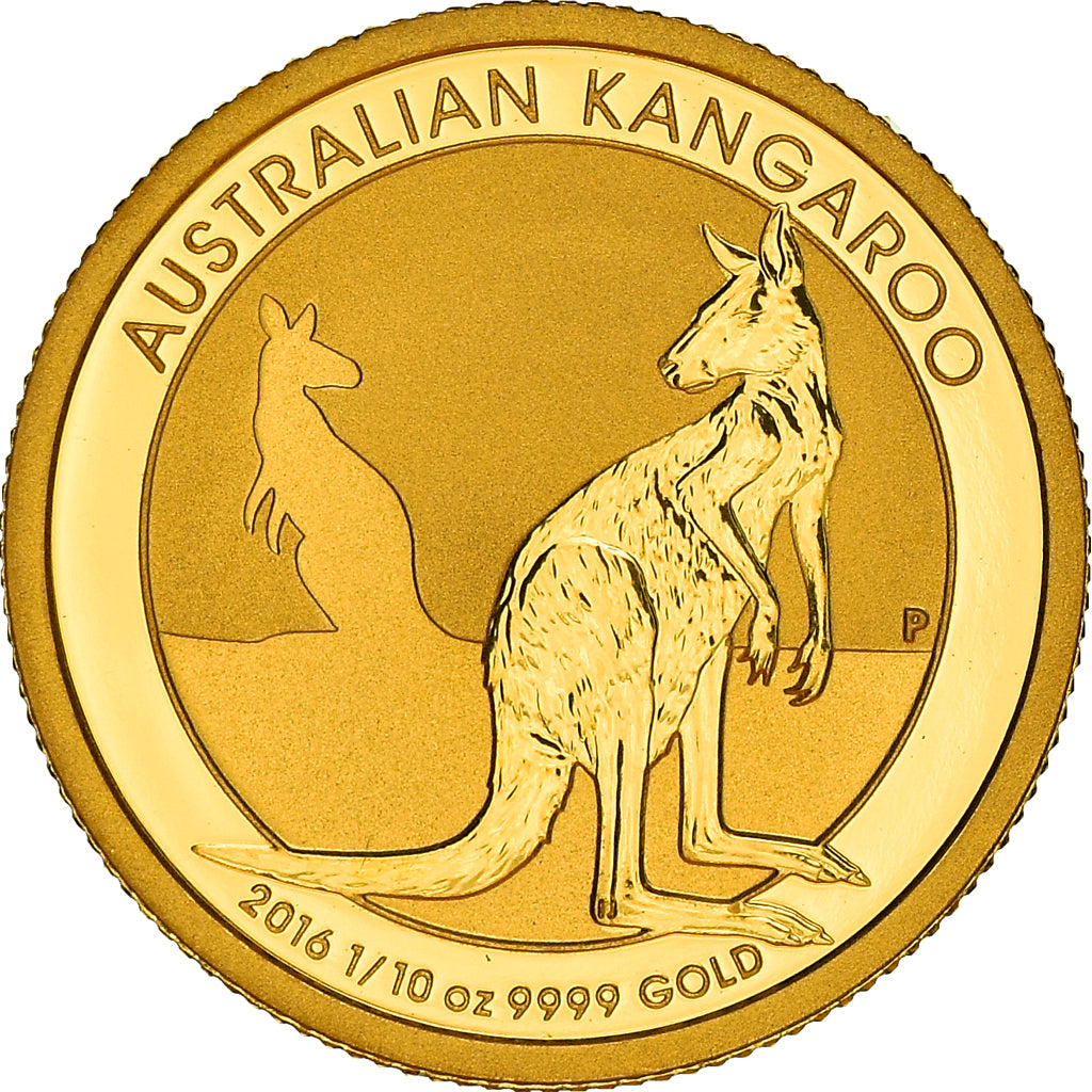 Coin, Australia, Australian Kangaroo, 15 Dollars, 2016, 1/10 Oz, MS(65-70), Gold