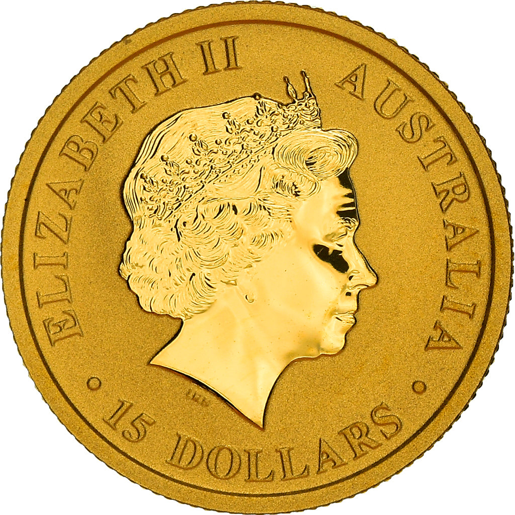 Coin, Australia, Australian Kangaroo, 15 Dollars, 2016, 1/10 Oz, MS(65-70), Gold