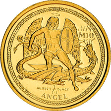 Moneda, Isla de Man, Elizabeth II, Archangel Michael, 1/10 Oz, 2016, FDC, Oro