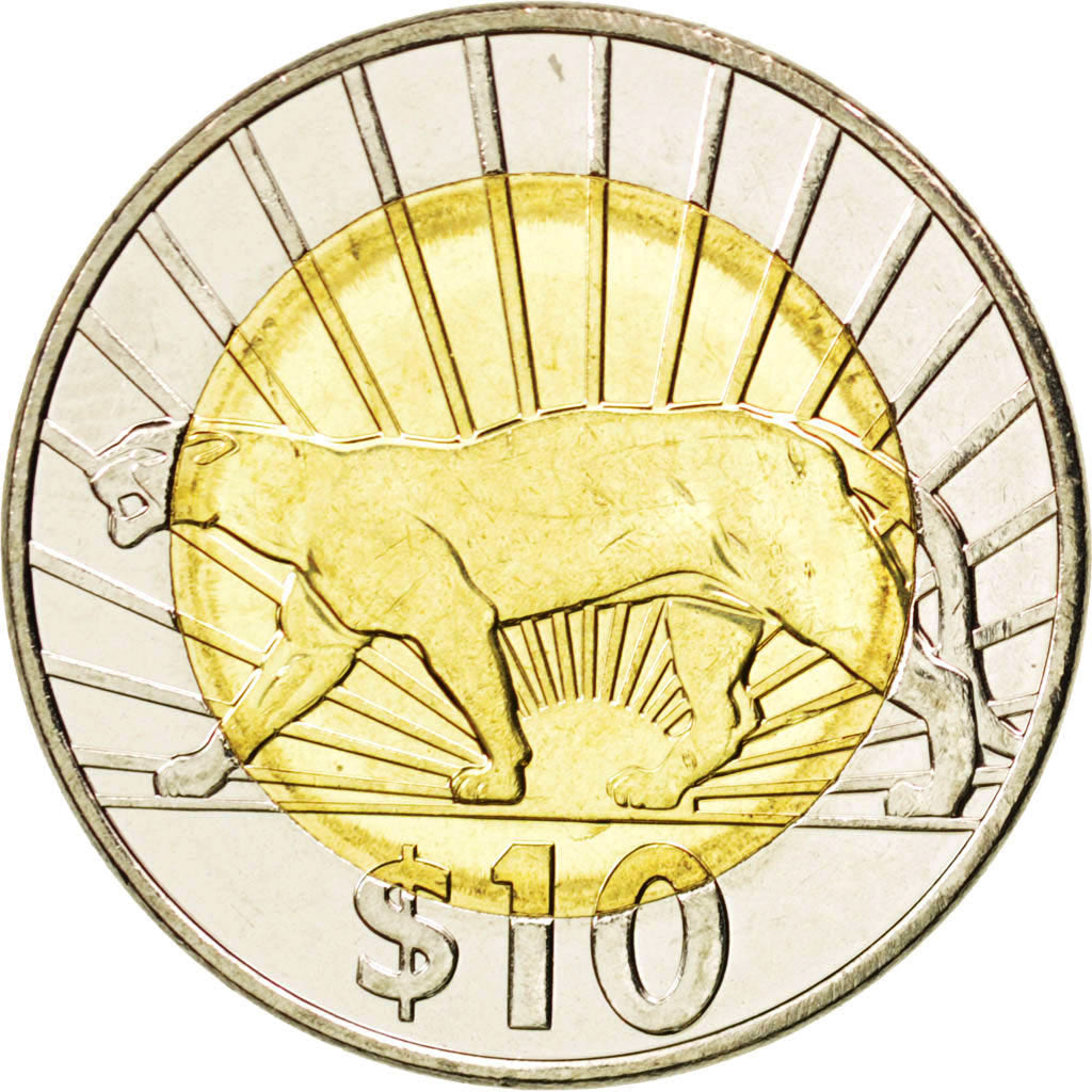 Coin, Uruguay, 10 Pesos Uruguayos, 2011, MS(63), Bi-Metallic, KM:134
