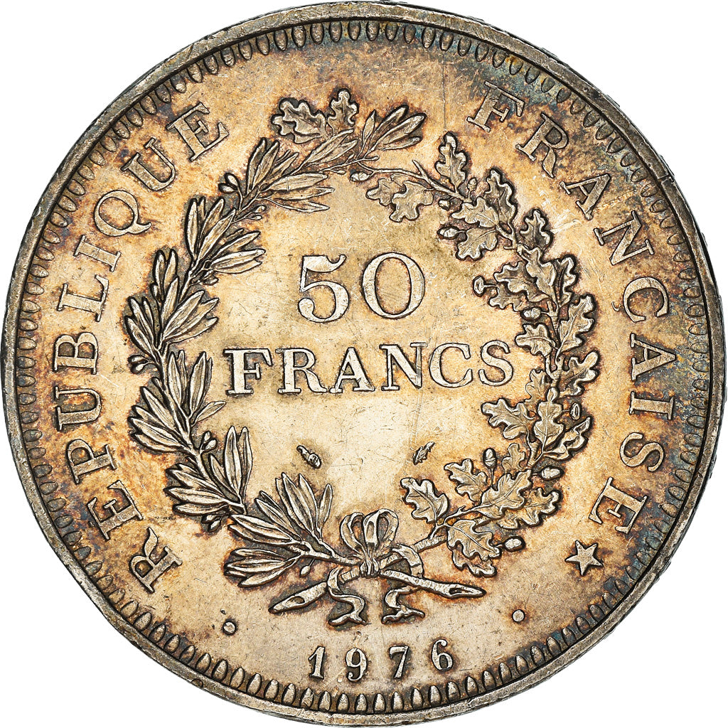 Coin, France, Hercule, 50 Francs, 1976, Paris, AU(55-58), Silver, KM:941.1