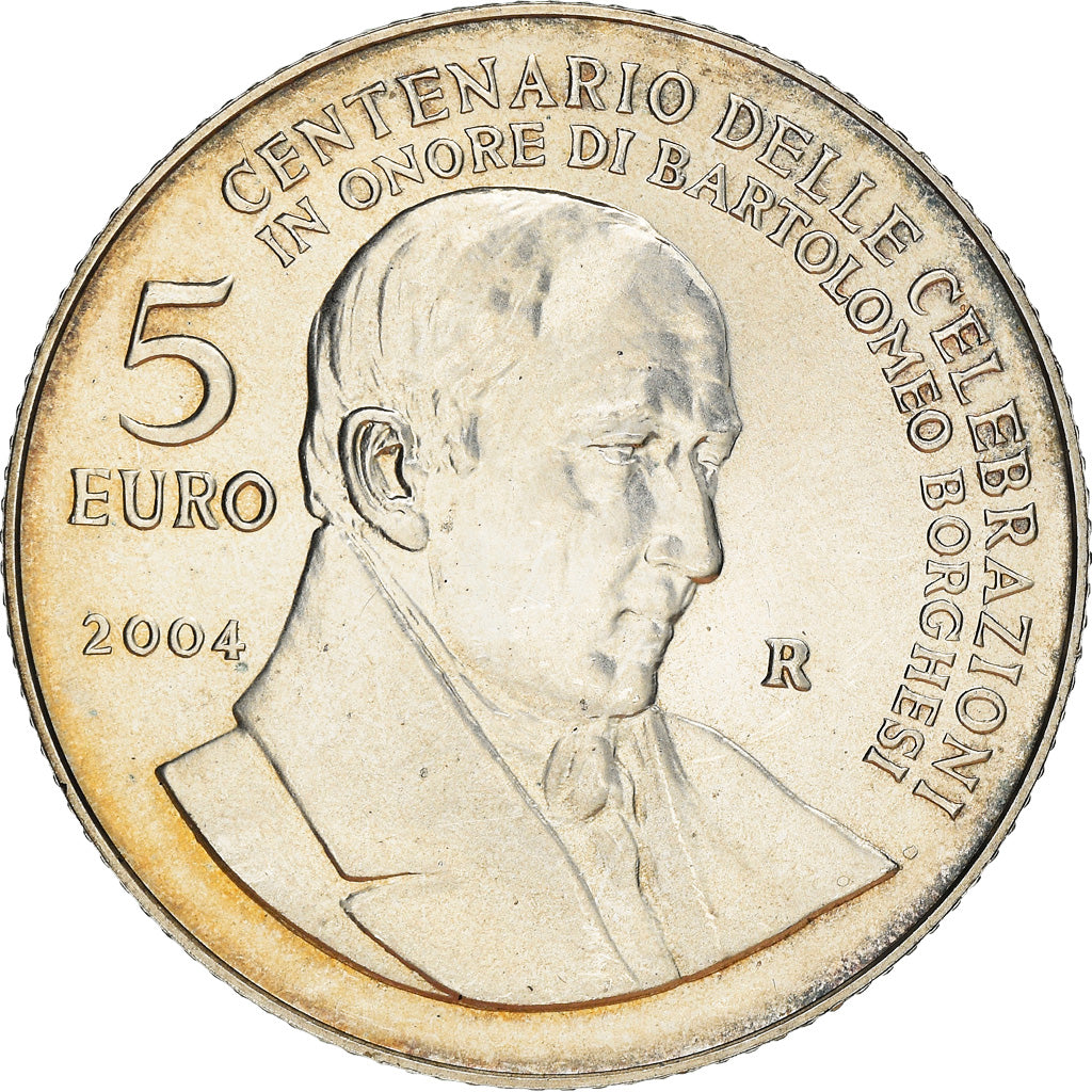 San Marino, 5 Euro, 2004, Rome, Bartolomeo Borghesi, MS(63), Silver, KM:458