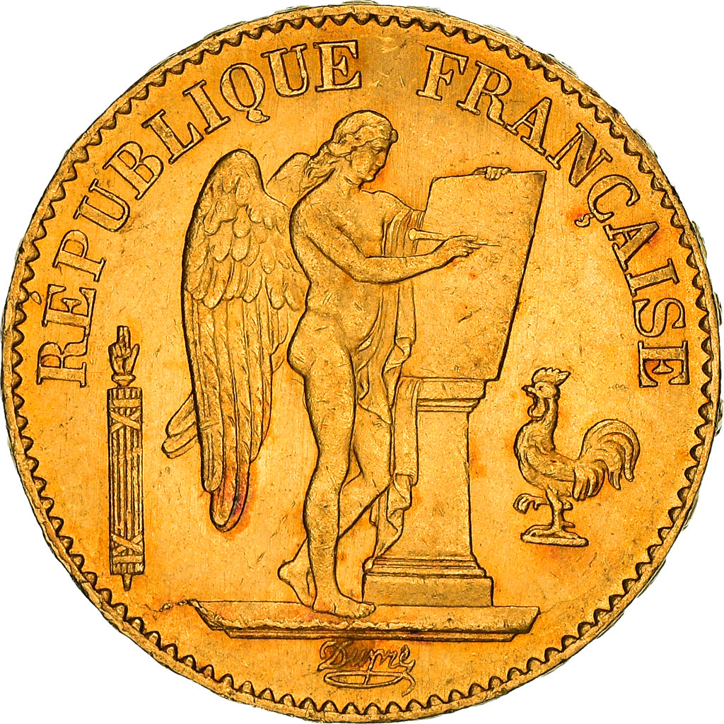 Munten, Frankrijk, Génie, 20 Francs, 1876, Paris, PR, Goud, KM:825