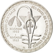 West African States, 5000 Francs, 1982, KM #11, MS(63), Silver, 24.87